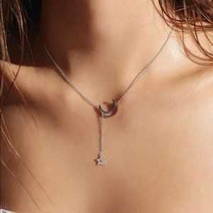 🎉 New Silver Star & Moon Necklace
